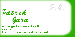 patrik gara business card